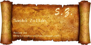 Saskó Zoltán névjegykártya